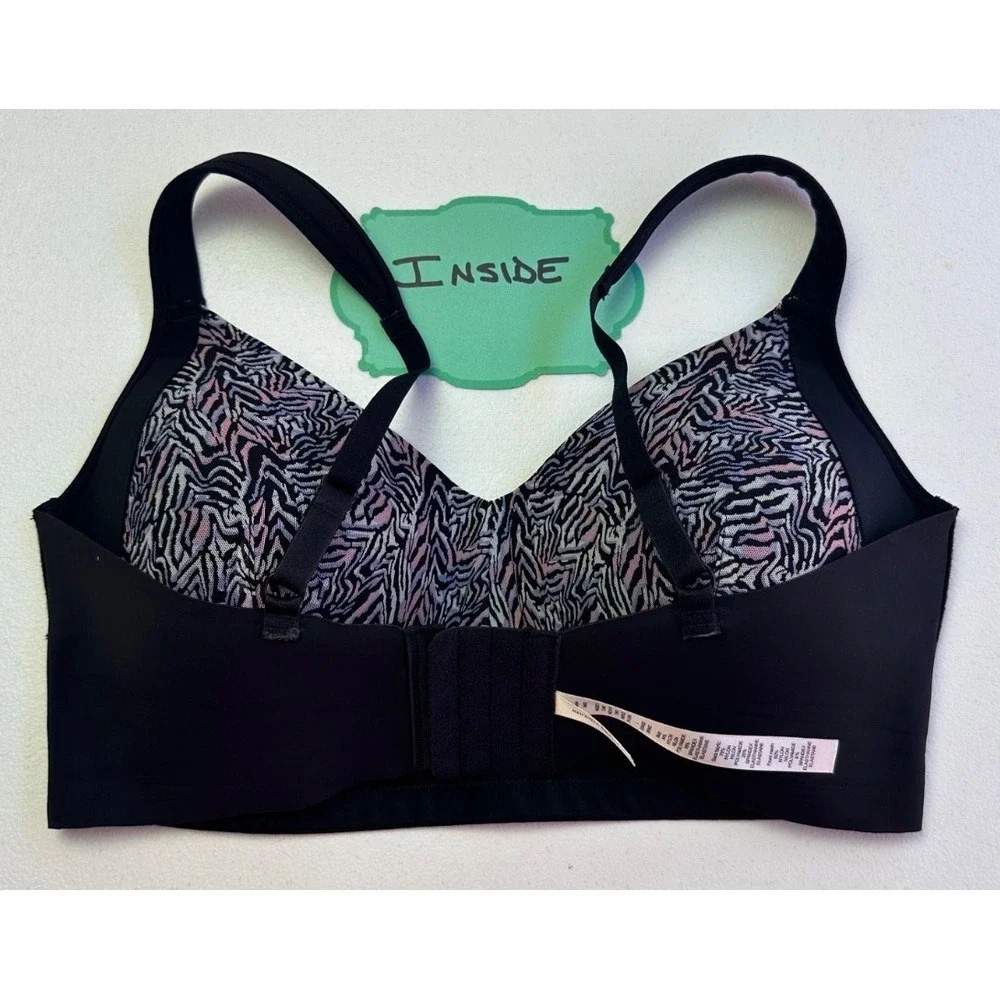 Rhonda Shear 2Pk Molded Cup Bra L Black Zebra Orchid Purple Wireless Comfort - Picture 6 of 16